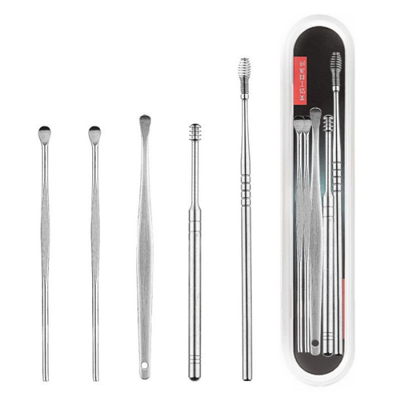 Alat Pembersih Telinga Korek Kuping Stainless 5in1