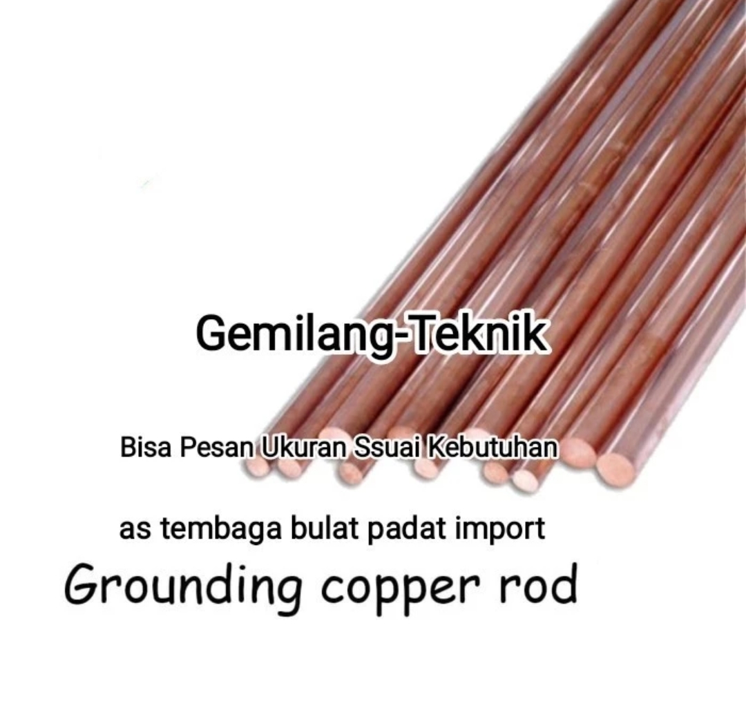 as tembaga 10mm x 100mm Grounding copper rod stick rod tembaga bulat padat as tembaga murni import