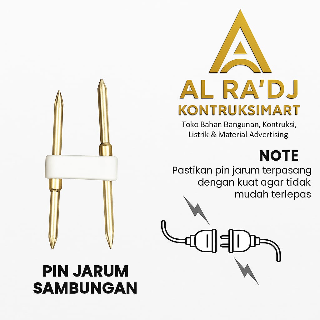 CT C885 Pin Jarum Sambungan Socket Lampu LED Strip Selang 5050 220V Jarum Konektor Lampu