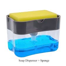 Dispenser sabun spons cair sikat kran rak dapur tempat soap pump