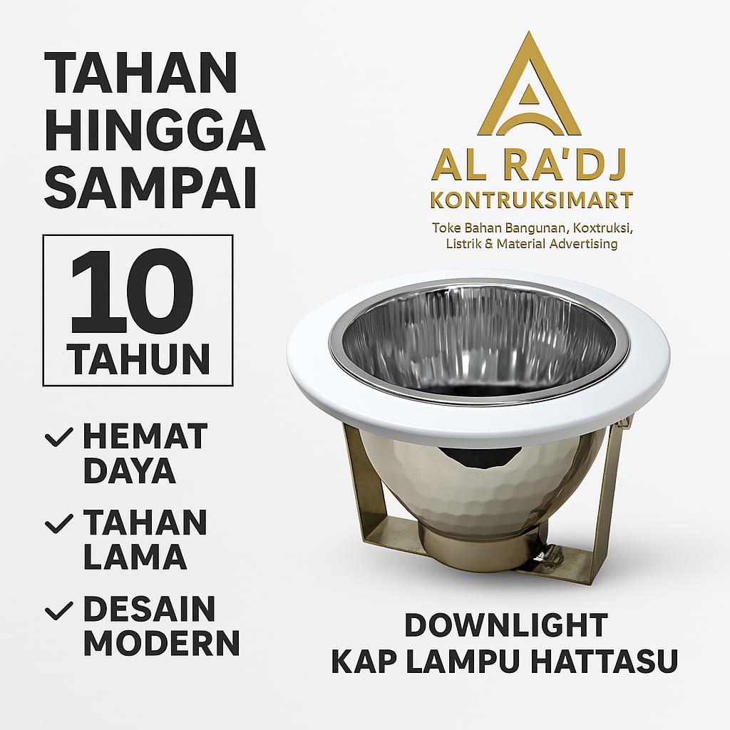 Downlight Kap Lampu 2.5 inchi putih Hattasu Downlight Inbow dudukan Lampu Plafon
