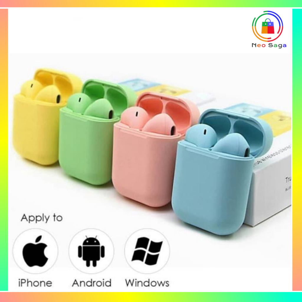 headset bluetooth iduabelas Macaron i12 TWS earphone Bluetooth