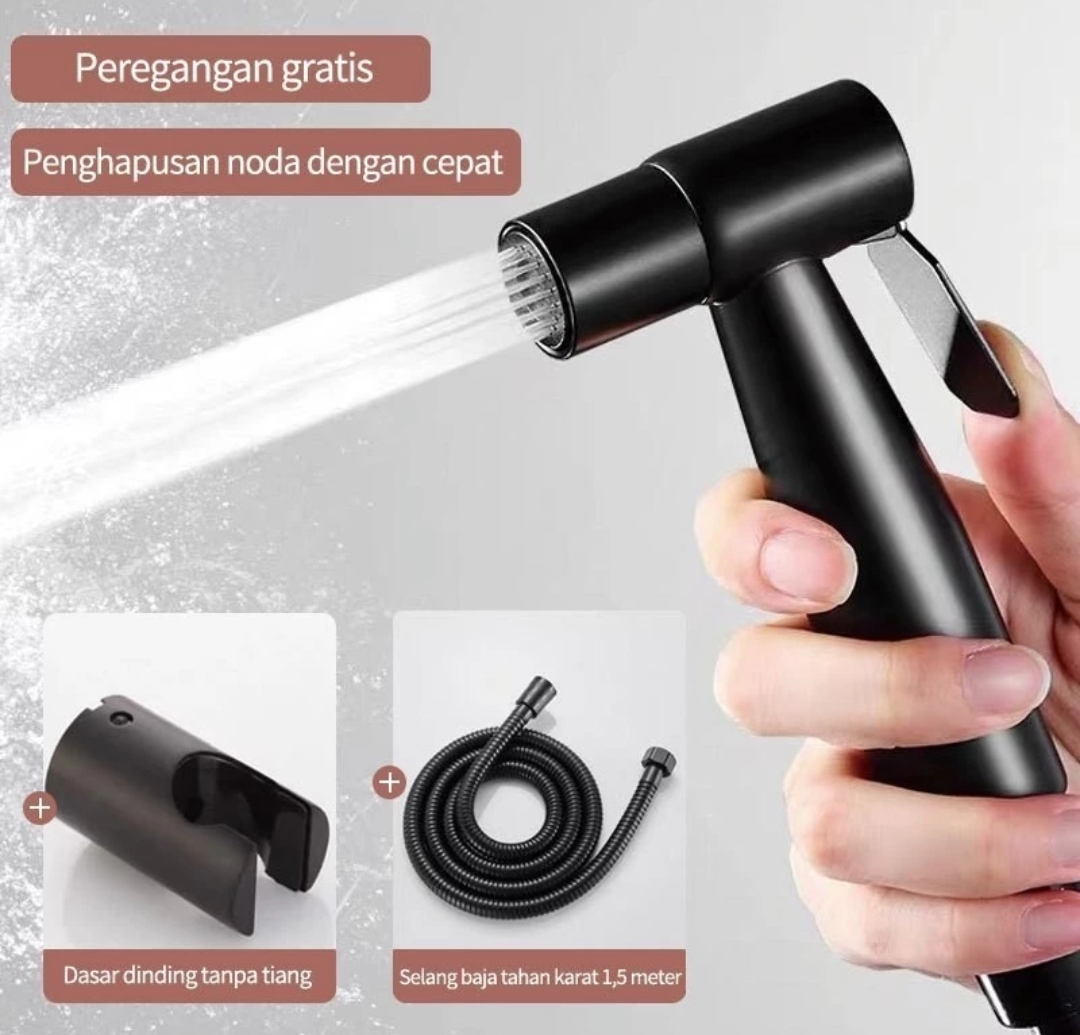 Jet Shower Toilet Hitam SUS 304 Toilet Spray Bidet Black