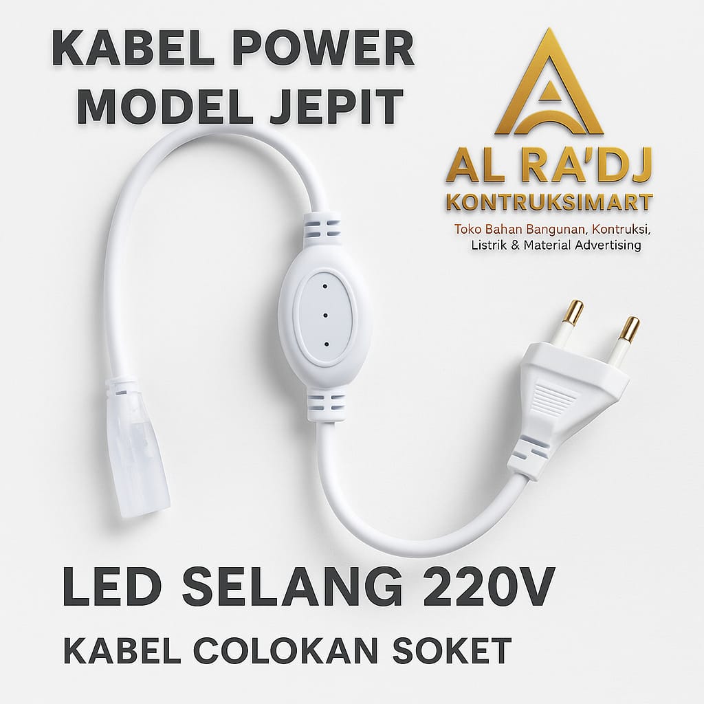 Kabel Colokan Socket Jack Lampu 5050 LED 220vott Jepit