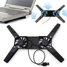 Kingcooler Notebook Laptop Cooling Pad Lipat Portable X Stand Dual Fan
