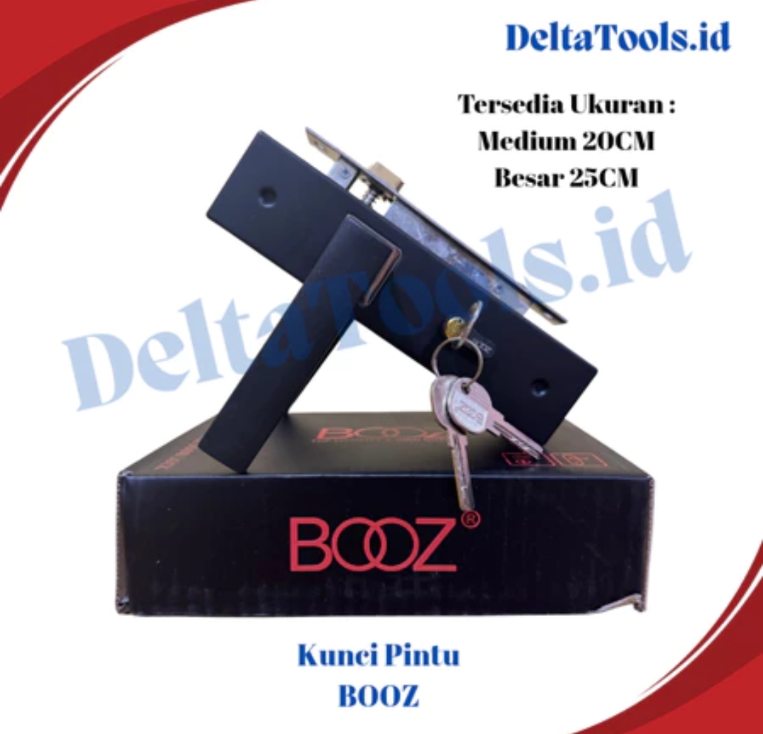 Kunci Pintu Rumah Kamar Set Handle Hitam Tanggung 20cm BOOZ
