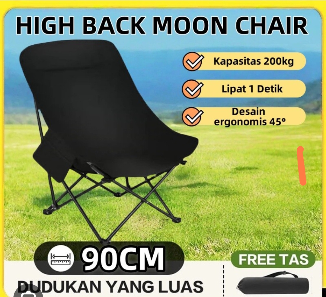 Kursi Lipat Outdoor/Kursi Sandaran Beban 180KG Kursi Santai Portable