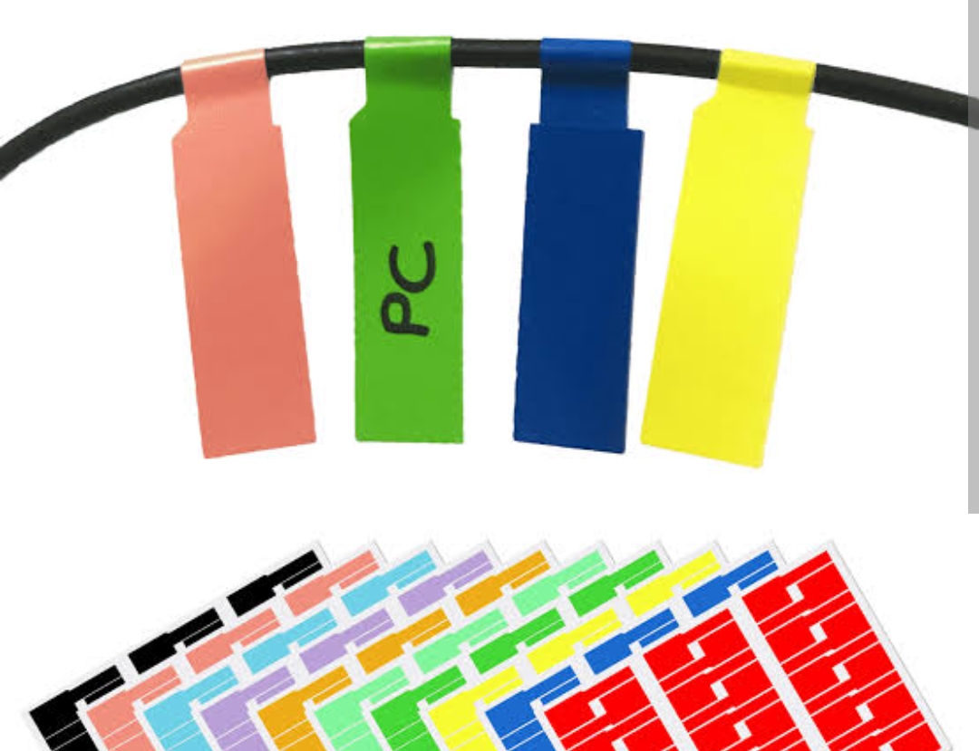 Label Sticker Tahan Air Penanda Kabel Listrik Merah