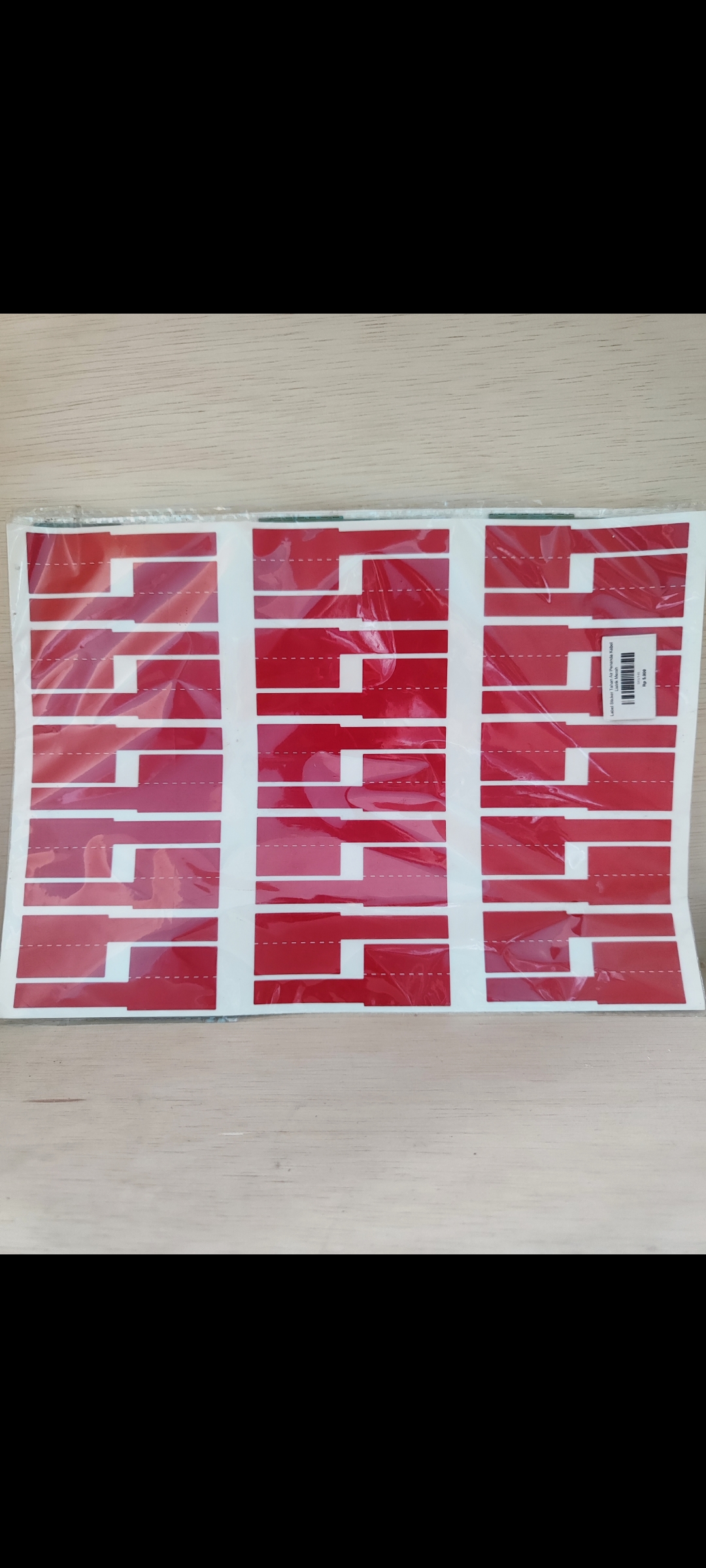 Label Sticker Tahan Air Penanda Kabel Listrik Merah