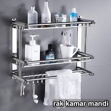 Rak Sabun Kamar Mandi Bumbu Dapur Gantungan Handuk Dinding Serbaguna Bahan Stain