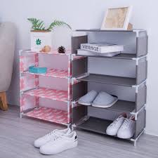 Rak sepatu susun 5 portable plastik serbaguna rak tempat sepatu