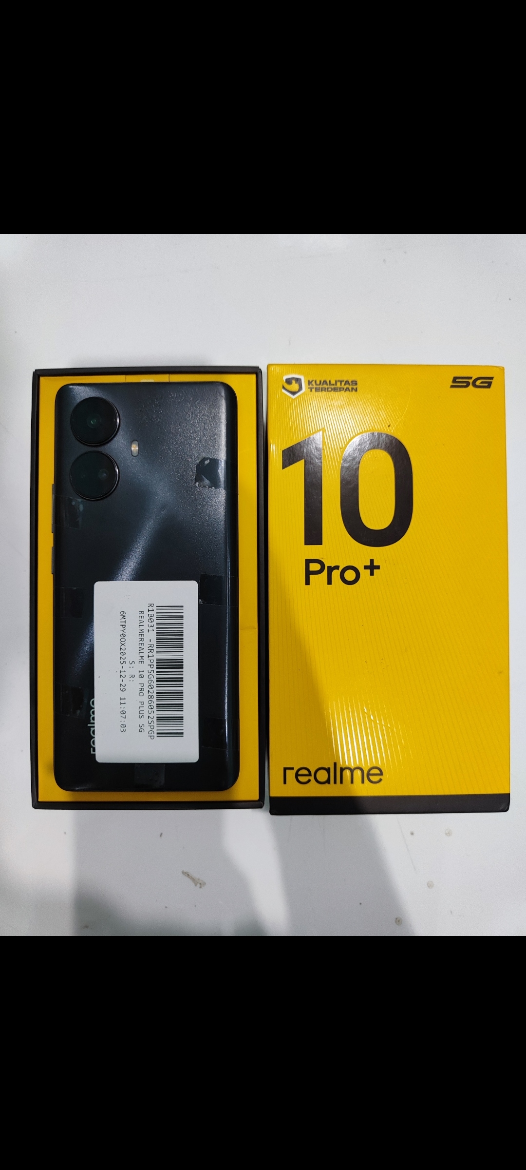 Realme 10 Pro Plus 5G Dark Matter Black 12/256GB | NFC | Unit + Dus | Imei 863837060286052 (438200BYL04MEI26-02-KO-S-341-1)