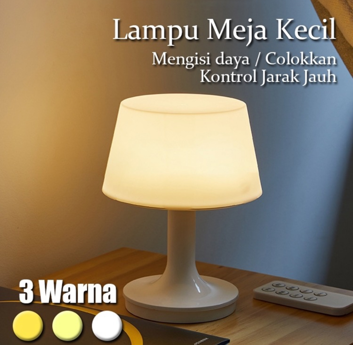 Remote Control Lampu Malam Led Kecil Pelindung Mata Lampu Samping Tempat Tidur Pengisian Usb Lampu