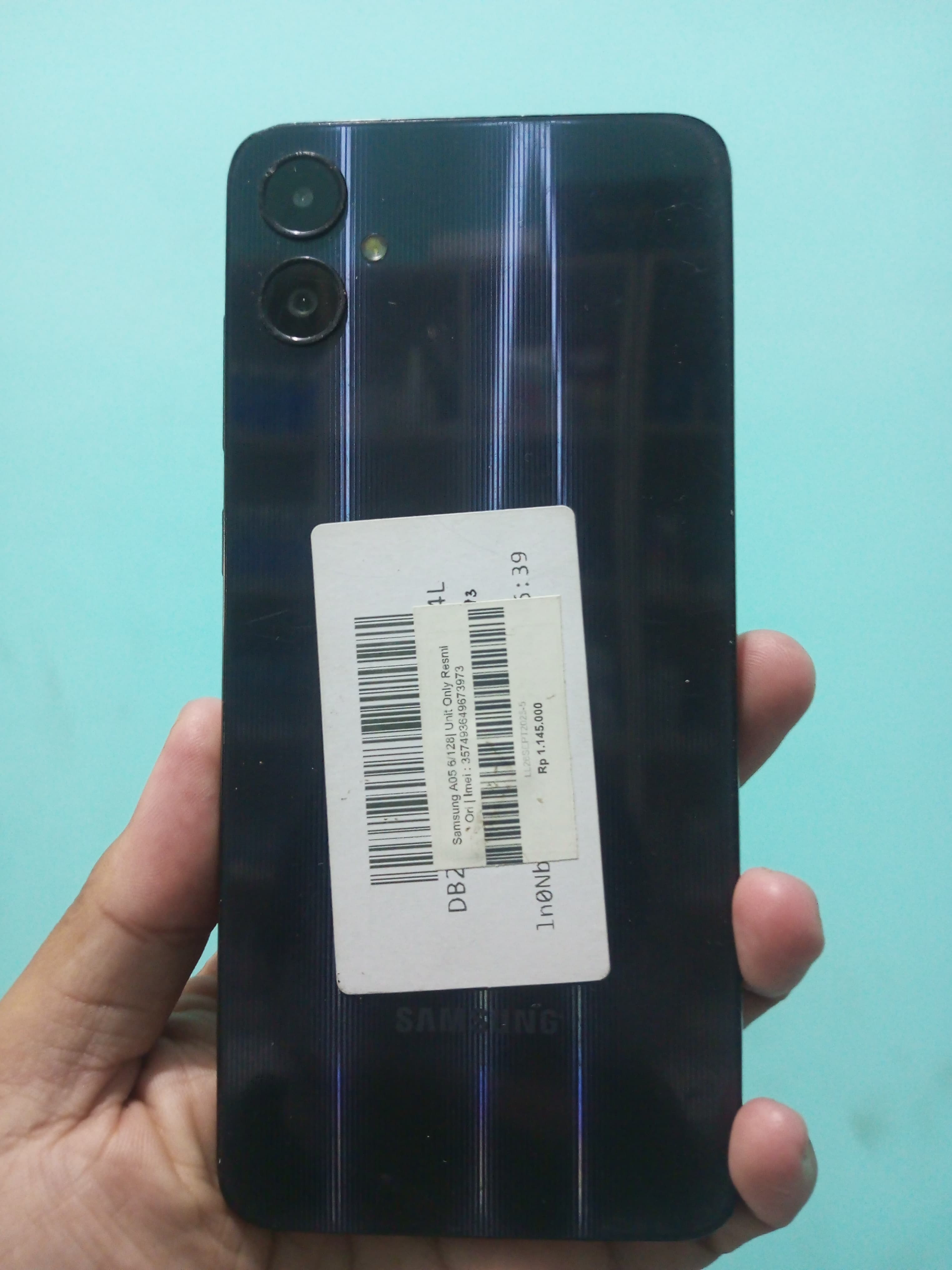 Samsung A05 6/128| Unit Only Resmi Ori | Imei : 357493649655897 (LL6Ok25-47-S-342-1)