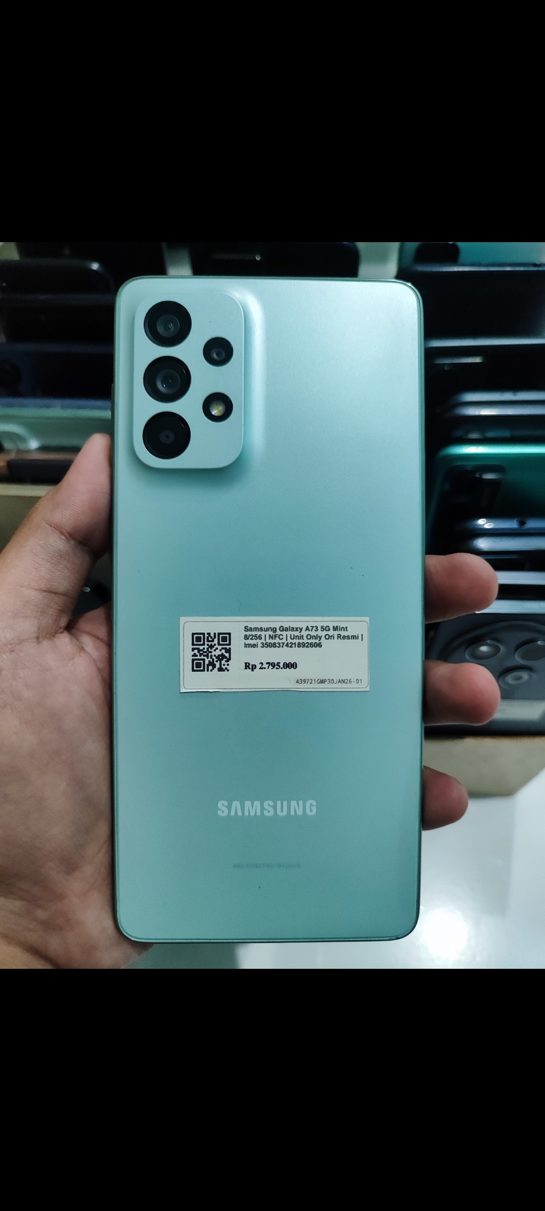 Samsung Galaxy A73 5G Mint 8/256 | NFC | Unit Only Ori Resmi | Imei 350837421892606