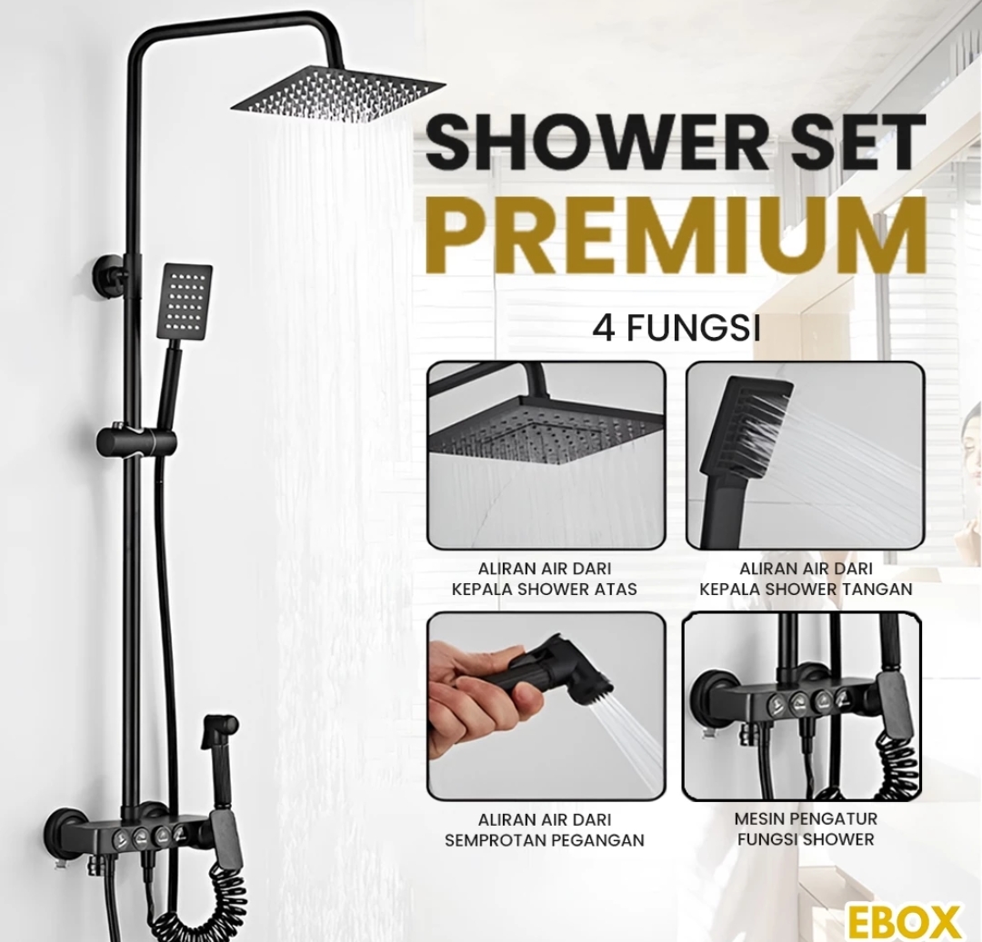 Shower 1 Set Shower Kamar Mandi Rain Shower SUS304 3 in 1 Dingin