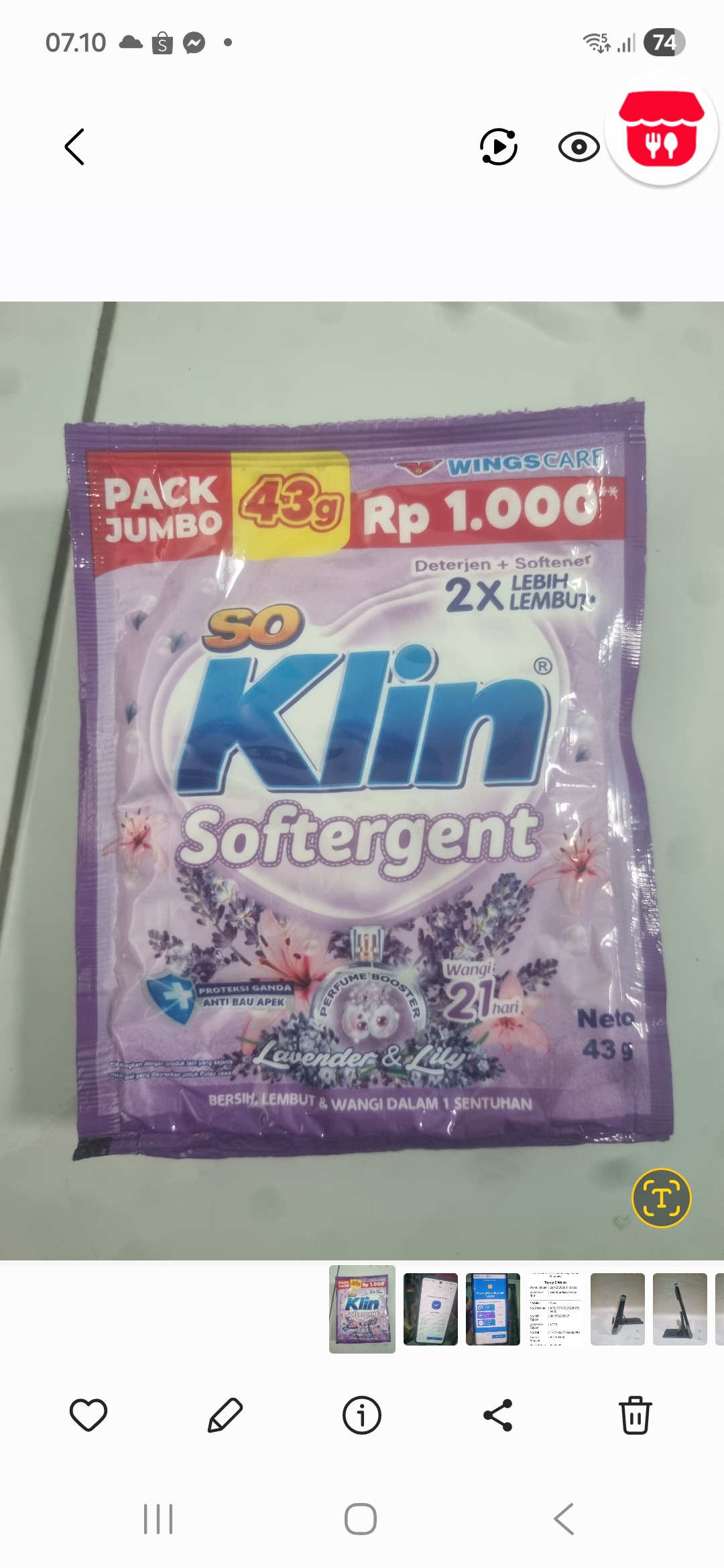 Soklin Softergent 41gr Ungu