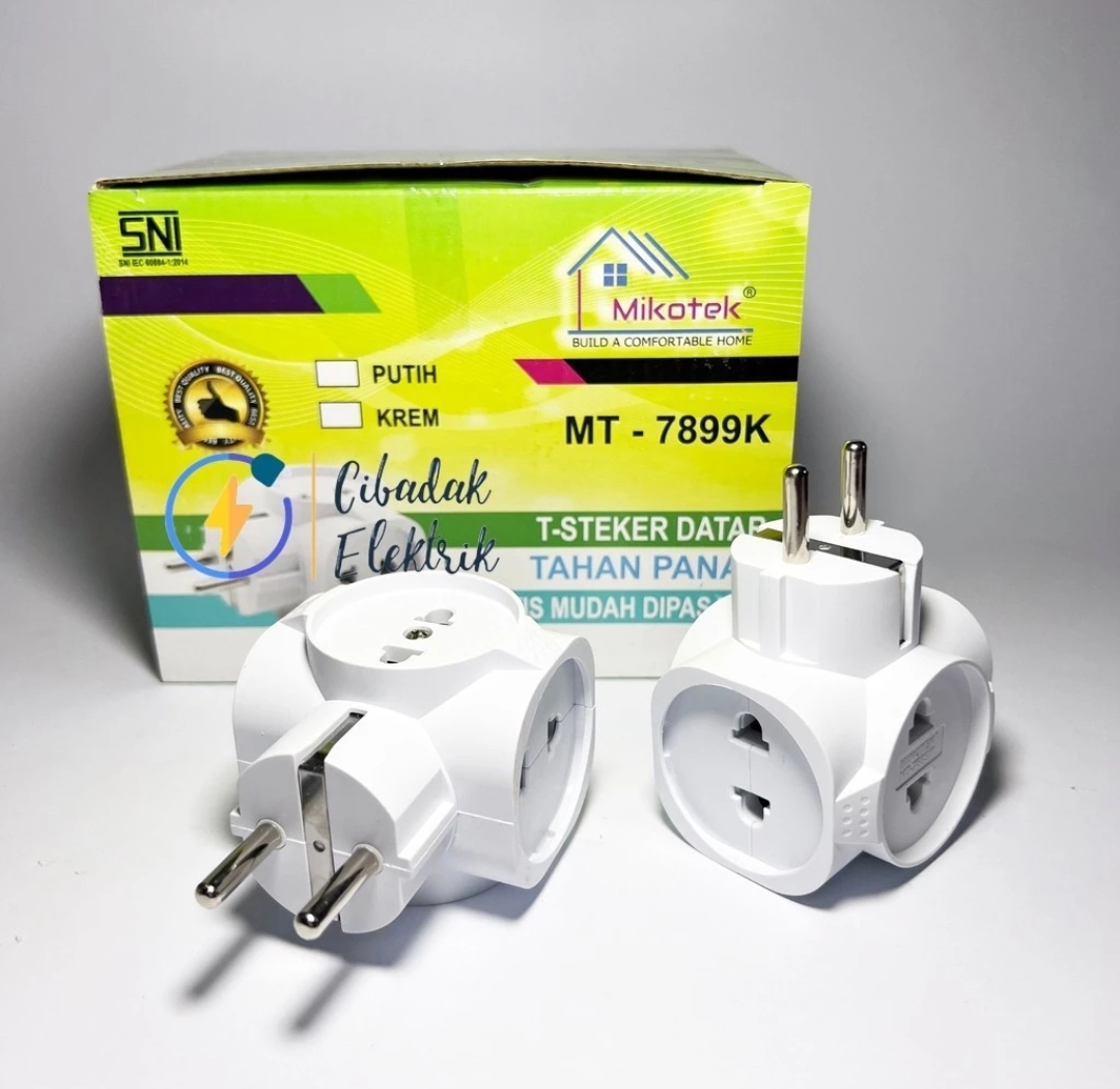 STEKER T MULTI 4 LUBANG / COLOKAN LISTRIK 4 LUBANG / MERK MIKOTEK