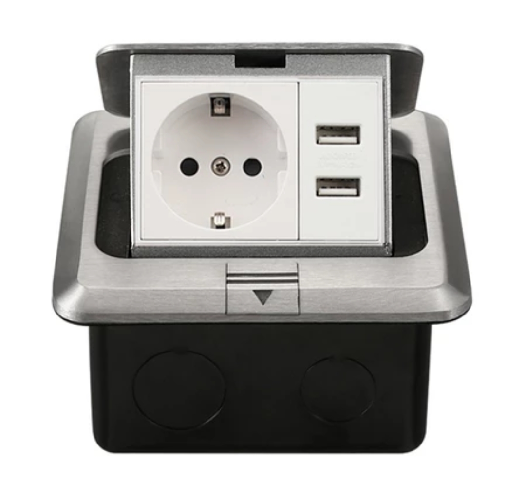 Stop Kontak Tanam Meja Soket pop-up ARDE 2USB