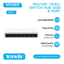 Tenda Switch Hub S108 8 Port 10/100Mbps Fast Ethernet