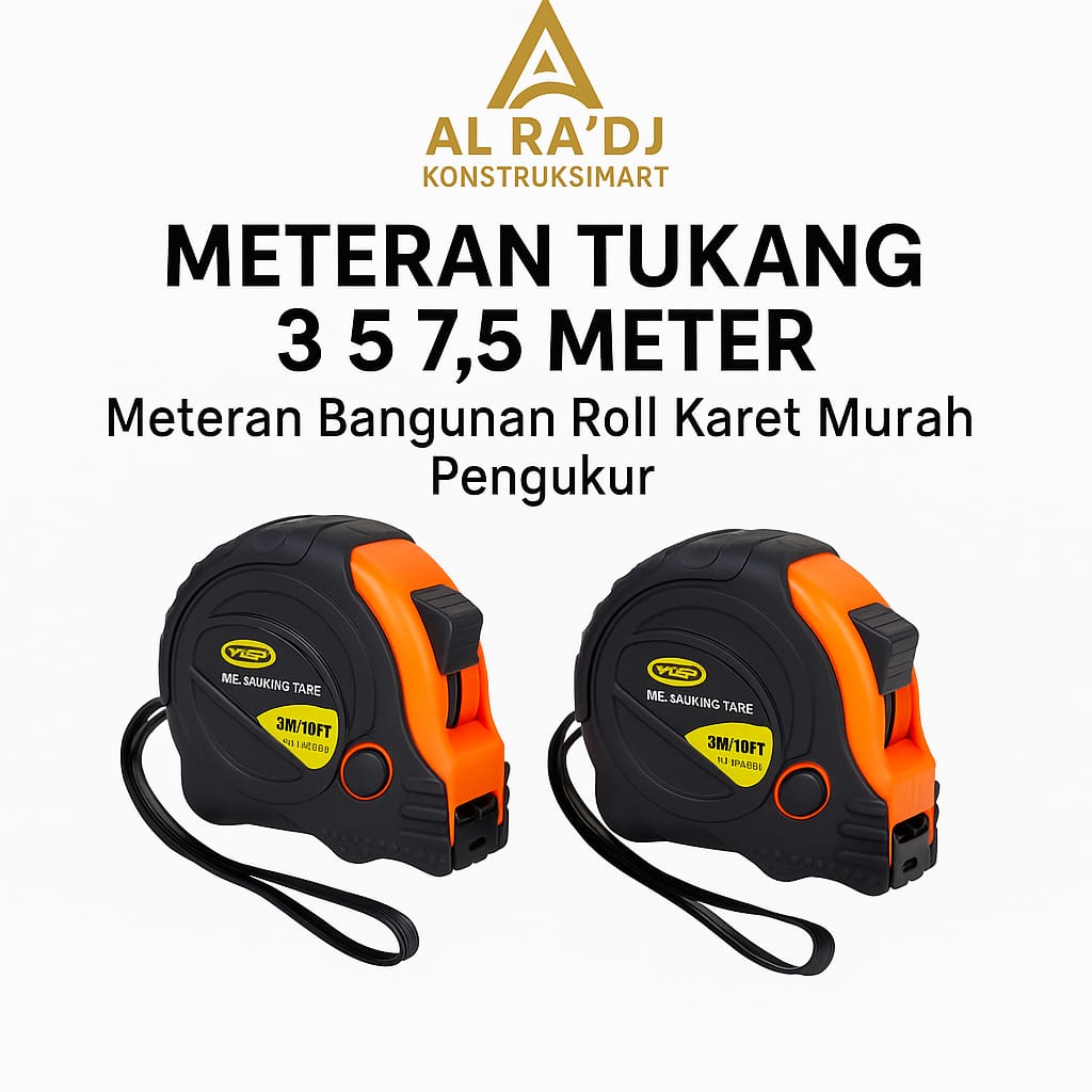 WOIRX TOOL Meteran Tukang Bangunan Roll Karet 7,5 meter